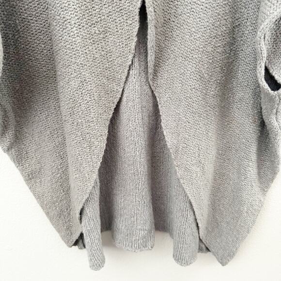 ELAN | Mock Neck Oversized Sweater Poncho Knit Gray Turtleneck Cotton Blend | OS - Picture 4 of 8